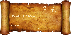 Handl Armand névjegykártya